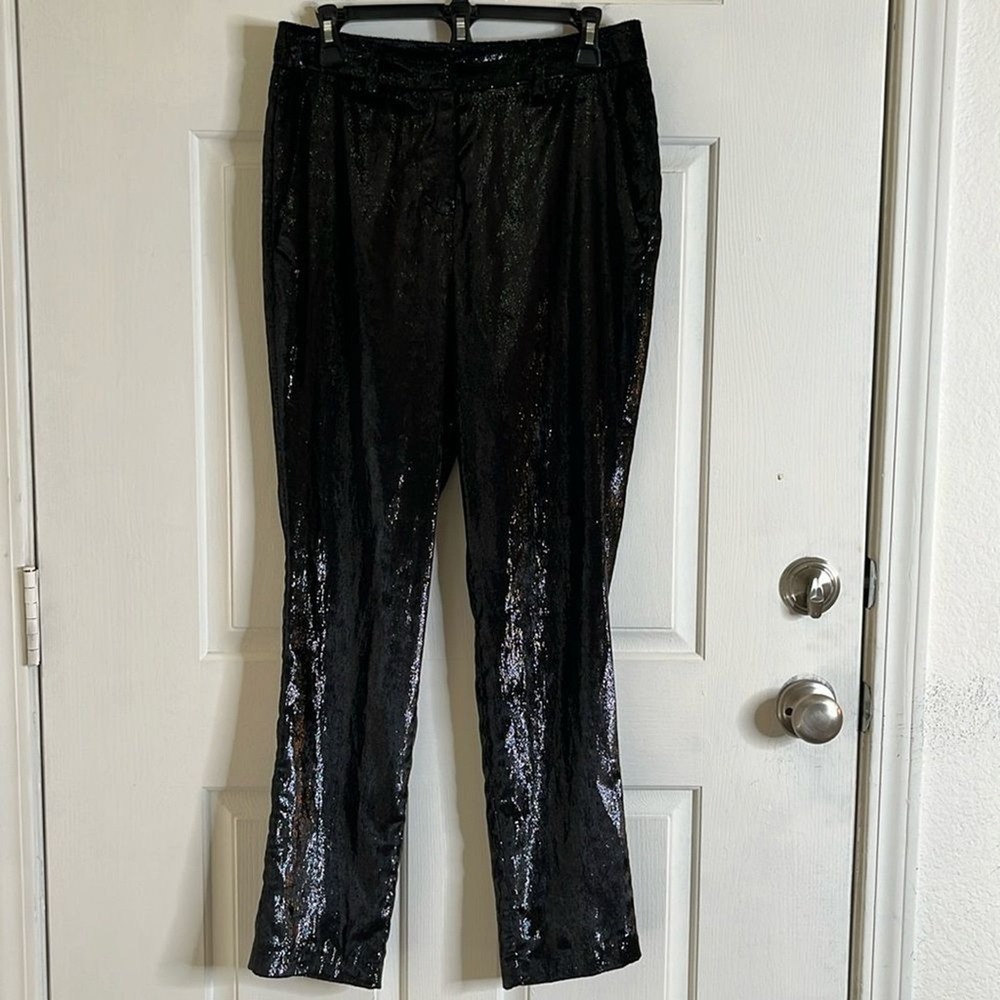 ba&sh Kodi Noir Pants Women's size 4 Glitter Shimmer Sparkles Night Out - Picture 4 of 16